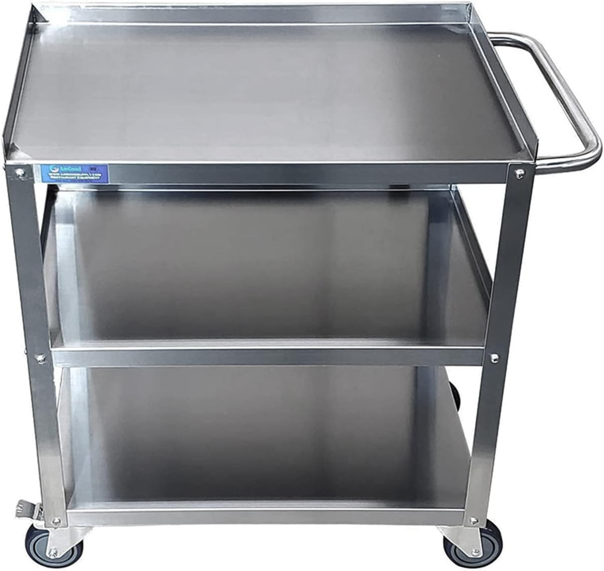 Stainless Steel 3 Shelf Utility Cart on Wheels with Handle T97862
