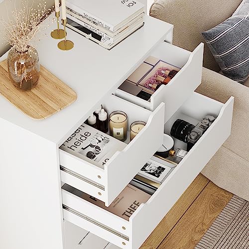 White 6 Drawer Wood Dresser E42022