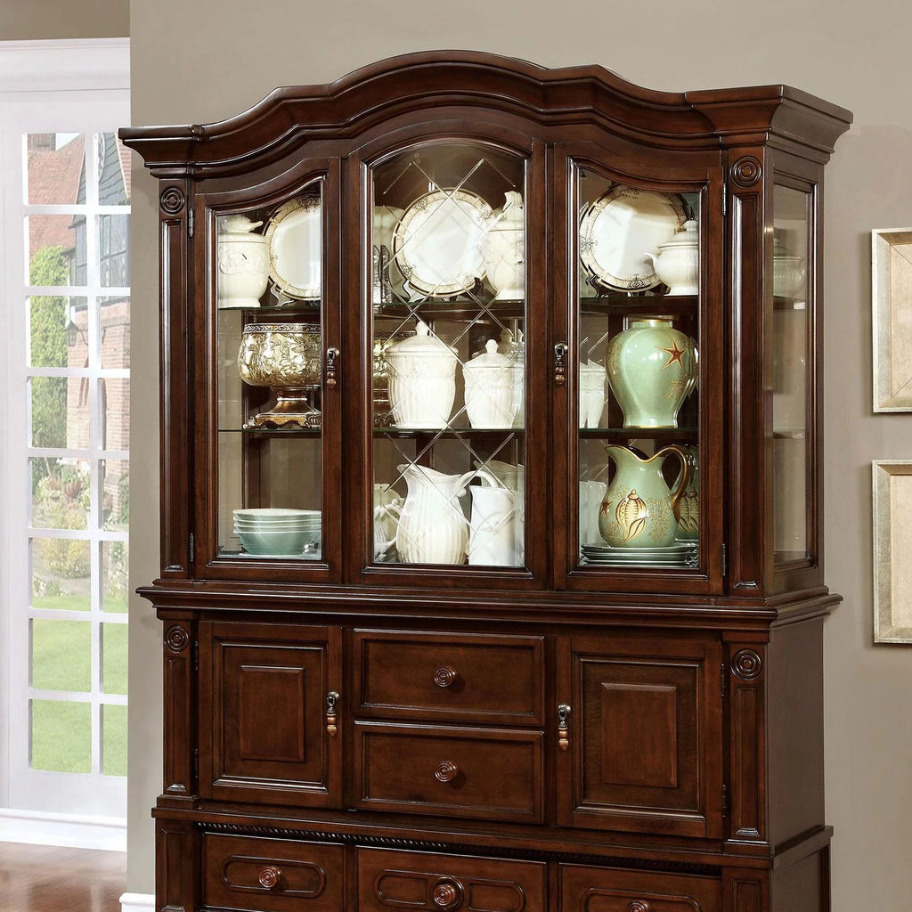 Brown Wood Hutch Buffet Q707445