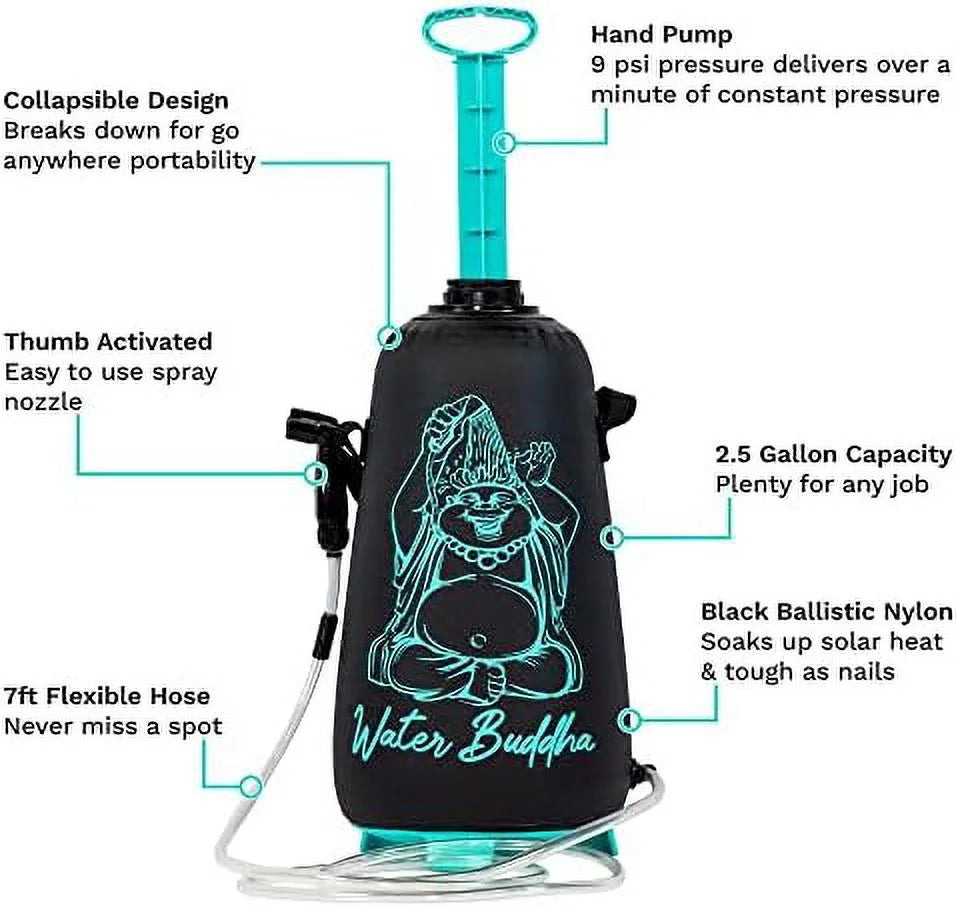 Portable Shower with Travel Case, Shower Head and 7Ft Hose, Holds 2.5 Gallons J189005
