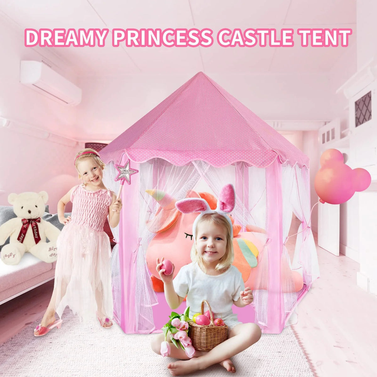 Castle Princess Tents with Lights, Kids Tents for Indoor and Outdoor Play R587964