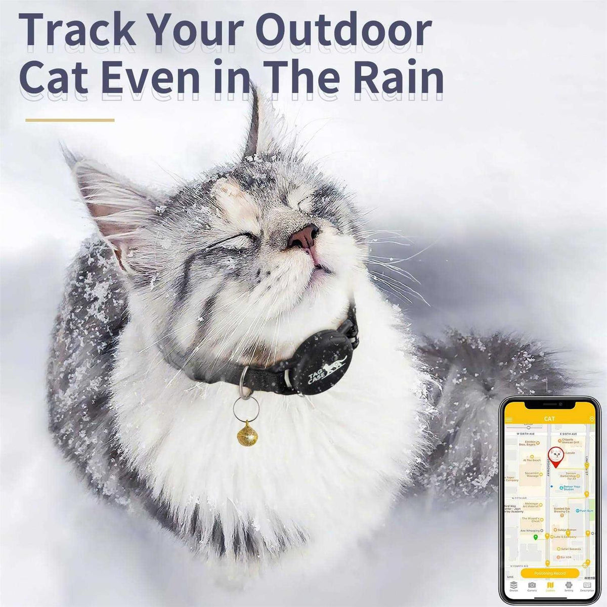 Reflective Cat Collar with Airtag Holder R5759