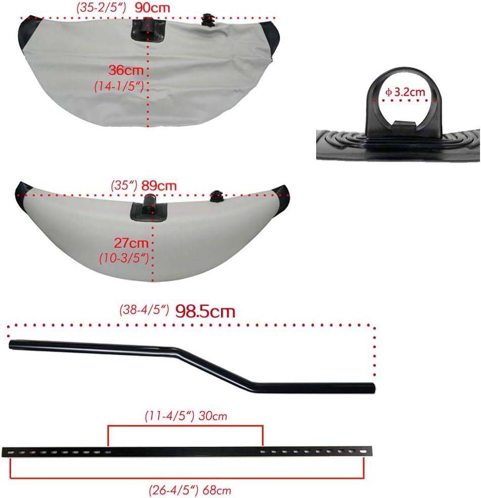 2Pcs PVC Inflatable Kayak Stabilizer E3175