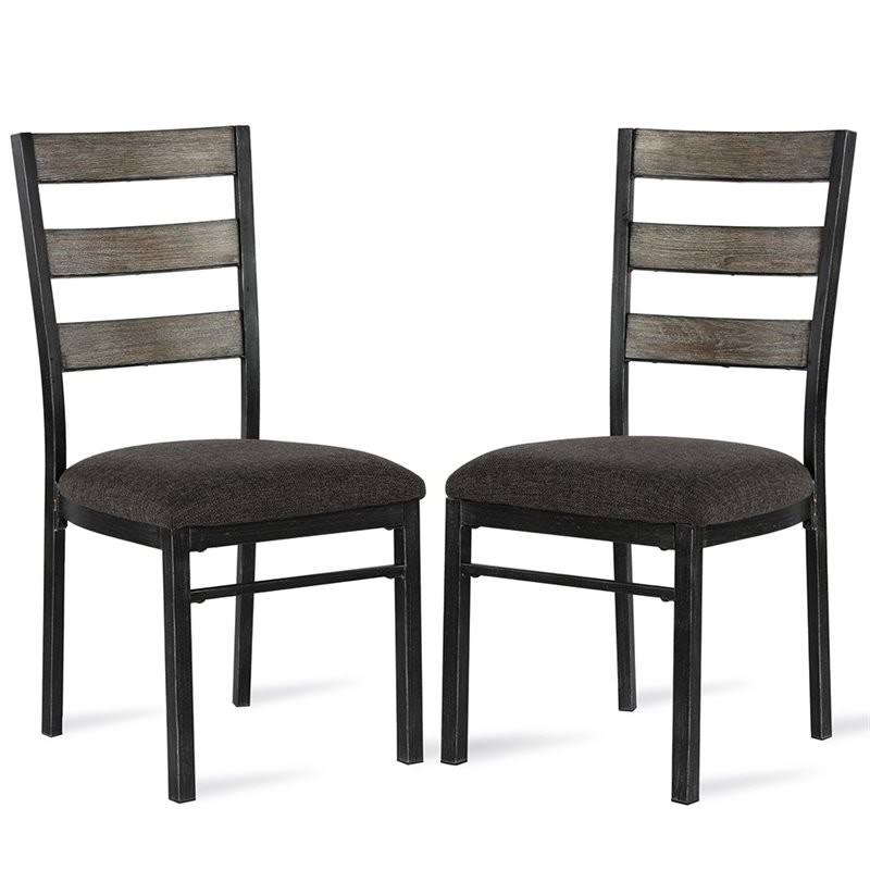 Gray Ladderback Dining Side Chair (Set of 2) I972