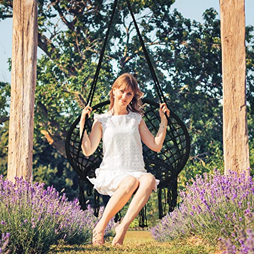 Black Macrame Hanging Swing Chair Set of 2 S61678