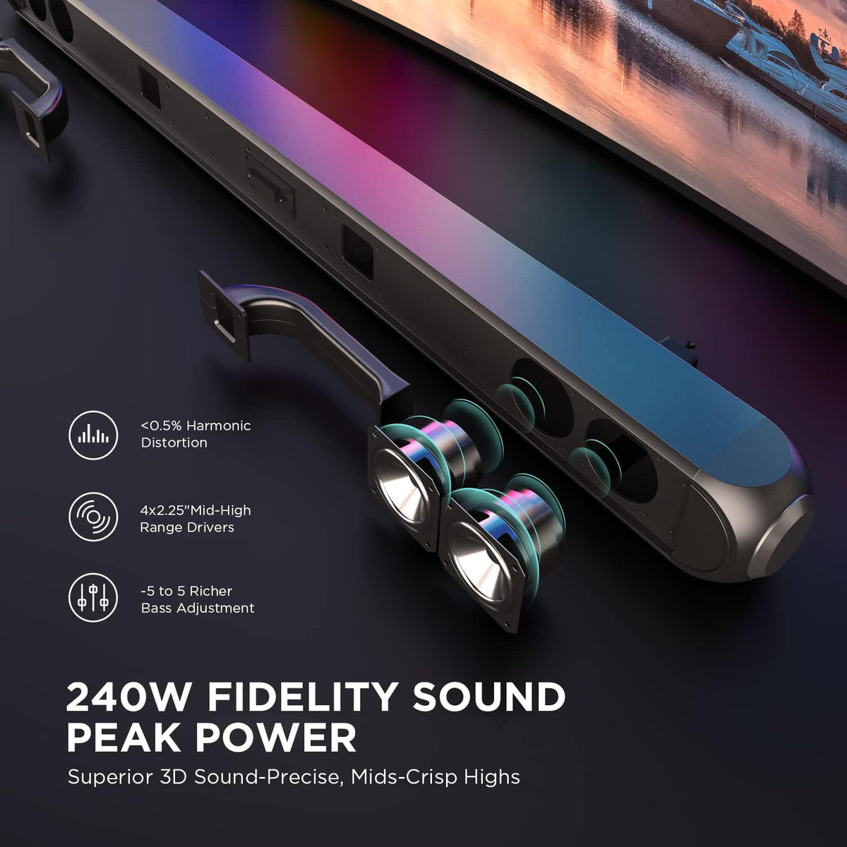 240W 2.1 Sound Bar with 6.5'' Wireless Subwoofer W339747