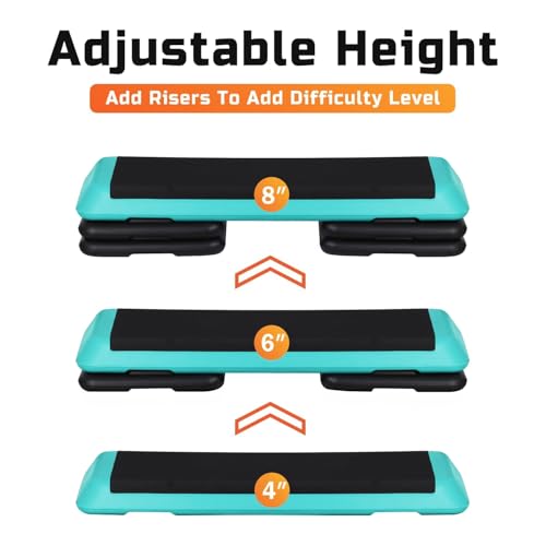 43'' Adjustable Aerobic Step Platform with 4 Stackable Risers H5637
