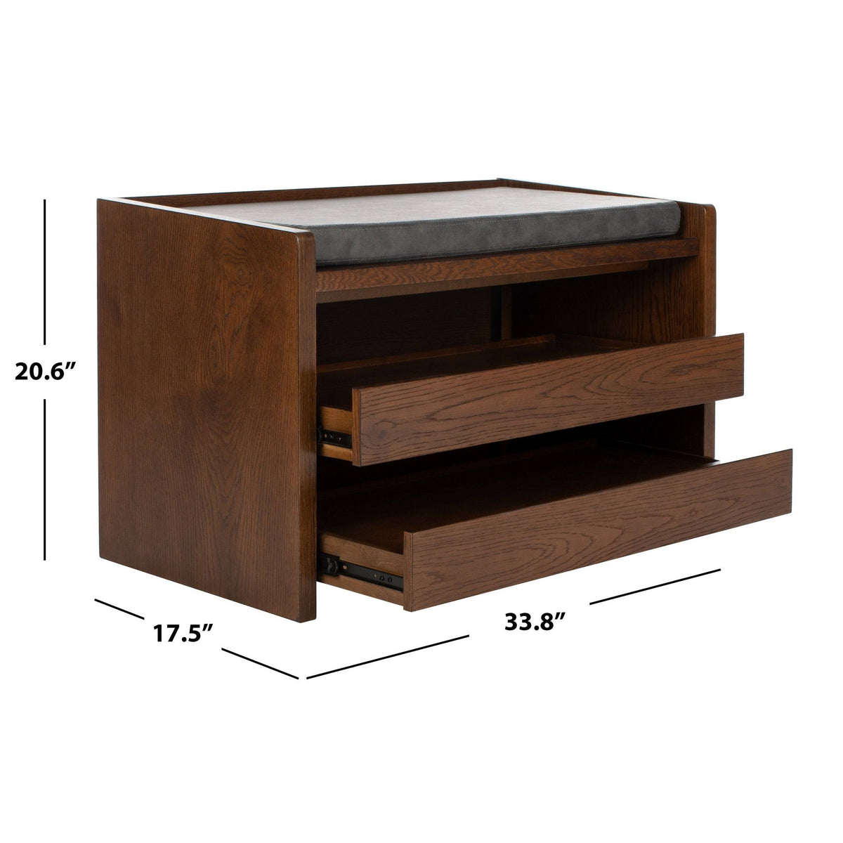 Grey/Walnut Storage Bench H734571
