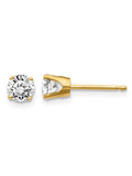 14K Yellow Gold Diamond Solitaire Stud Earrings R2001