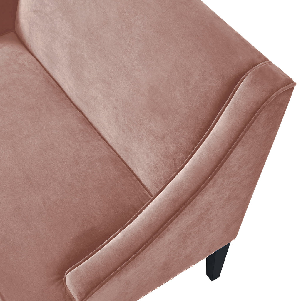 Blush Velvet Upholstered Bench U7731