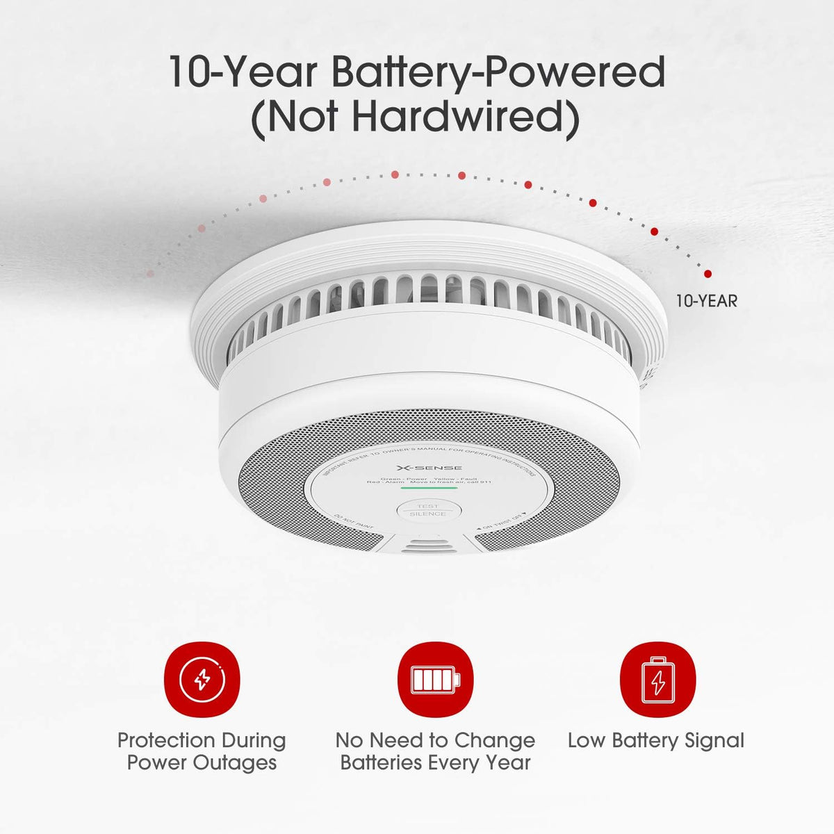2-in-1 Smoke and Carbon Monoxide Detector Alarm V4281