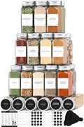 4 oz Clear Empty Spice Jars with Labels and Shaker Lids L56493