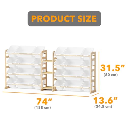 Large Toy Storage Organizer with 24 Bins and 3 Shelves, White T1622