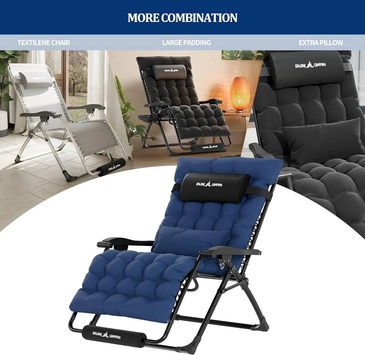 Oversized Zero Gravity Chair Set of 1 Black T75812