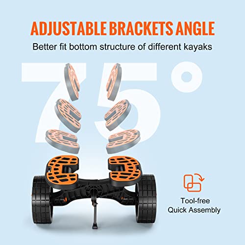 Foldable Aluminum Kayak Cart with 10'' Solid Tires W72741