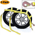 Tow Dolly Basket Strap with Twisted Snap Hooks, 2 inch Webbing, 12,000 lbs Breaking Strength, Tire Bonnet & Tire Net H30889