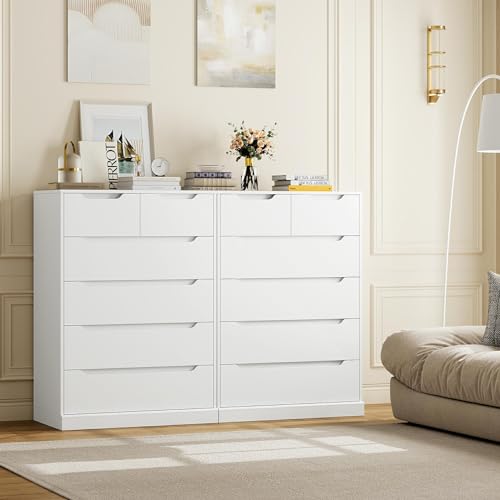 White 6 Drawer Wood Dresser E42022
