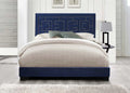 Dark Blue Velvet Eastern King Bed K4287