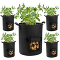 5 Pack 10 Gallon Potato Grow Bags with Flap and Handles, Heavy Duty Fabric Pots H4807