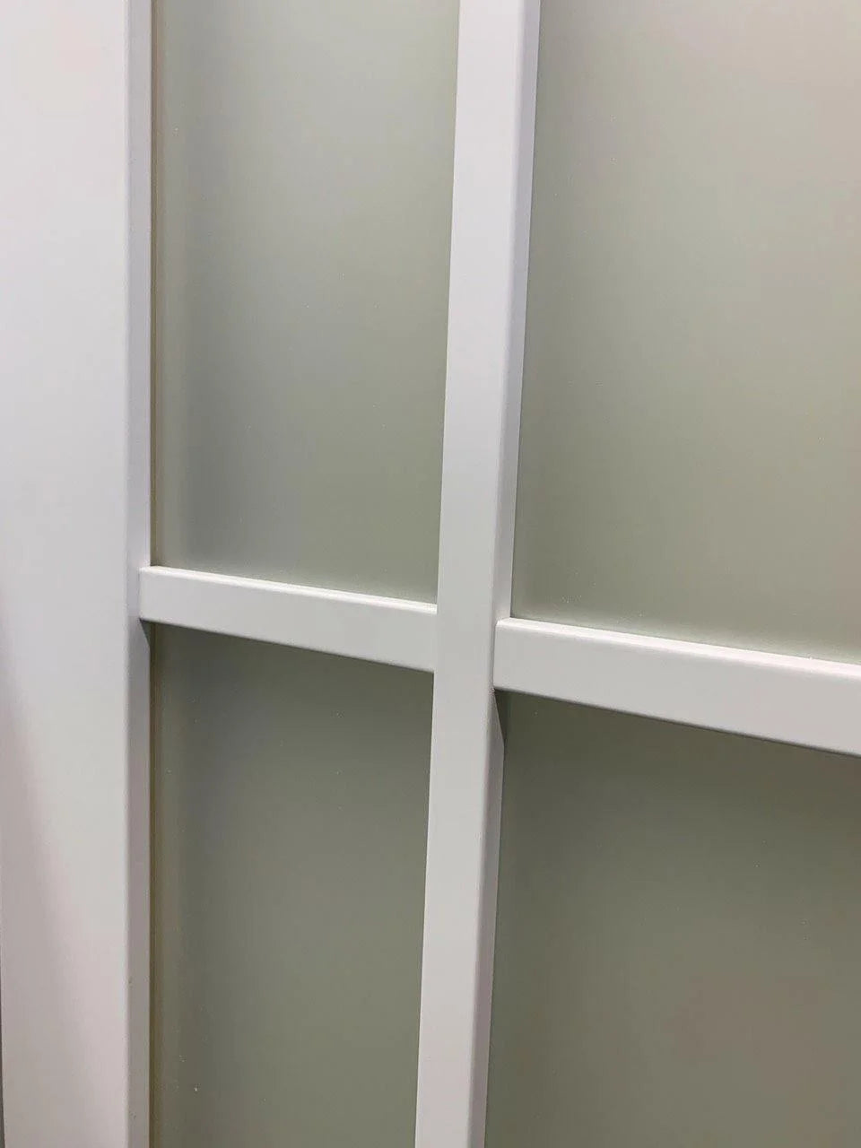 Solid French Double Doors 48 x 80 inches Frosted Glass 12 Lites L4282