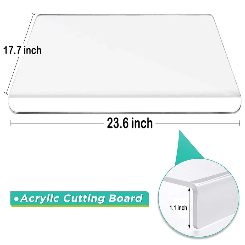 Acrylic Cutting Board with Lip, Transparent 23.6x 17.7in G30222