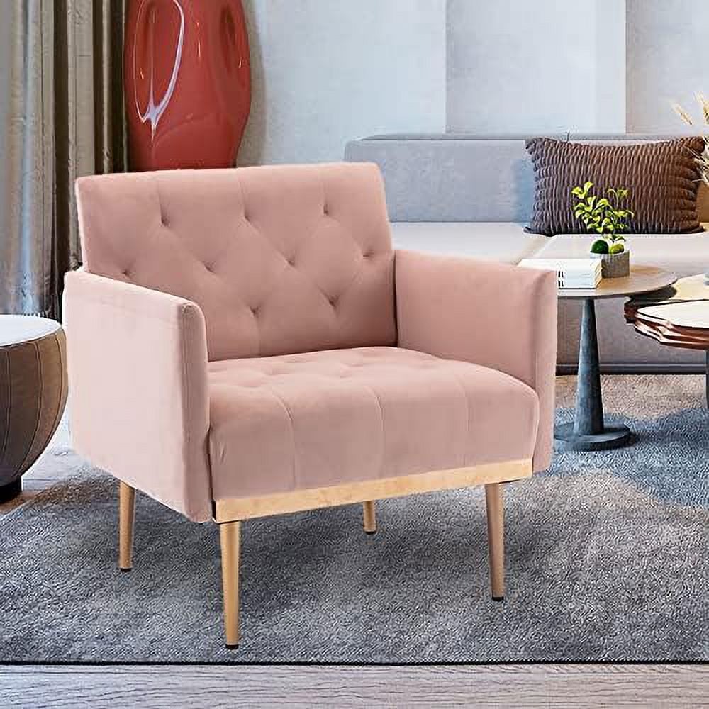 Teal Velvet Upholstered Accent Chair with Golden Legs J233