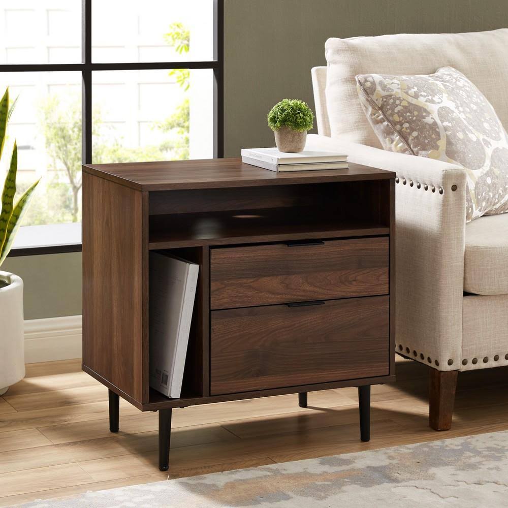 Dark Walnut Storage Side Table Z9730