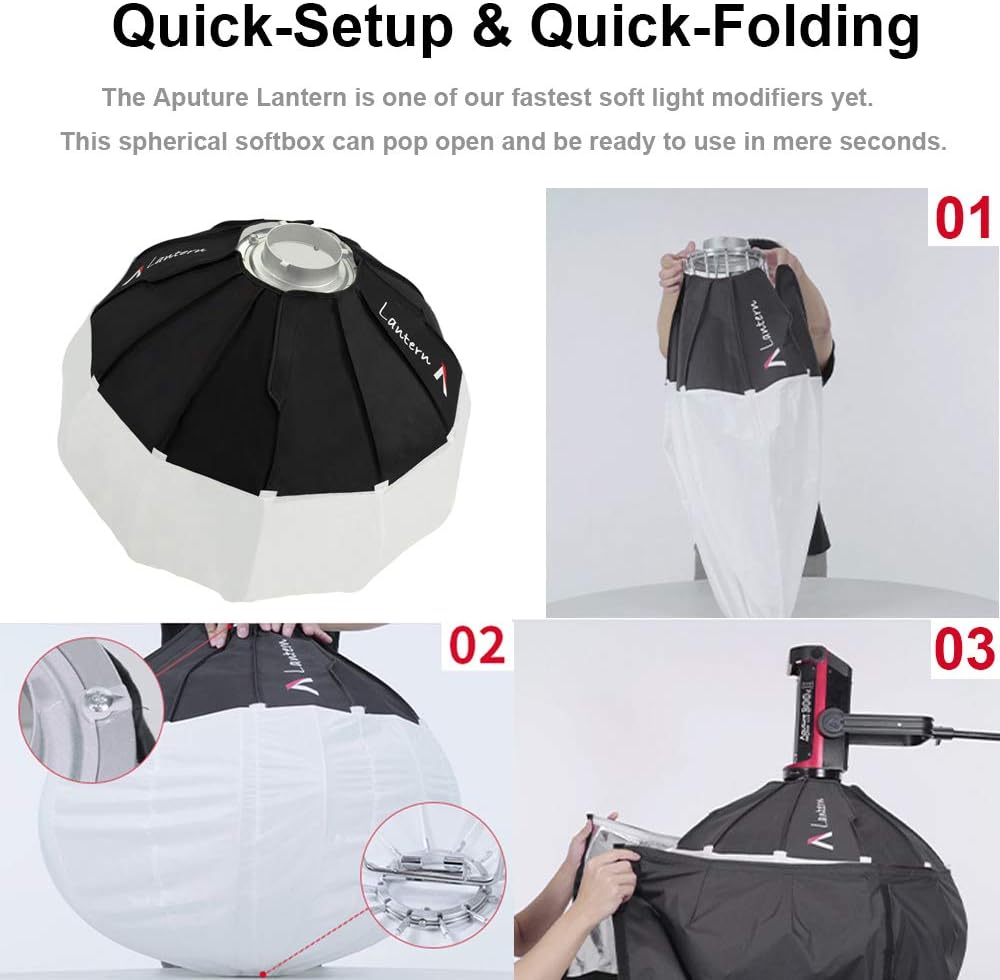 26inch Quick-Folding Lantern Softbox Soft Light Modifier for Bowens Mount Light U99686