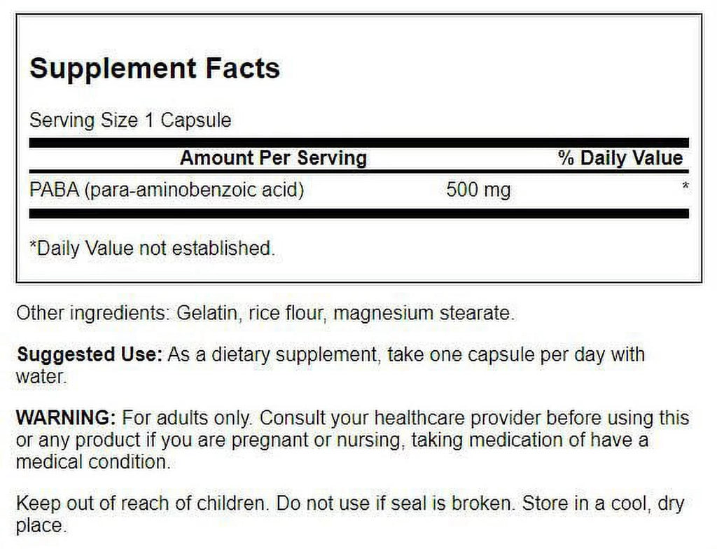 Paba 500 mg 120 Caps 2 Pack A494916