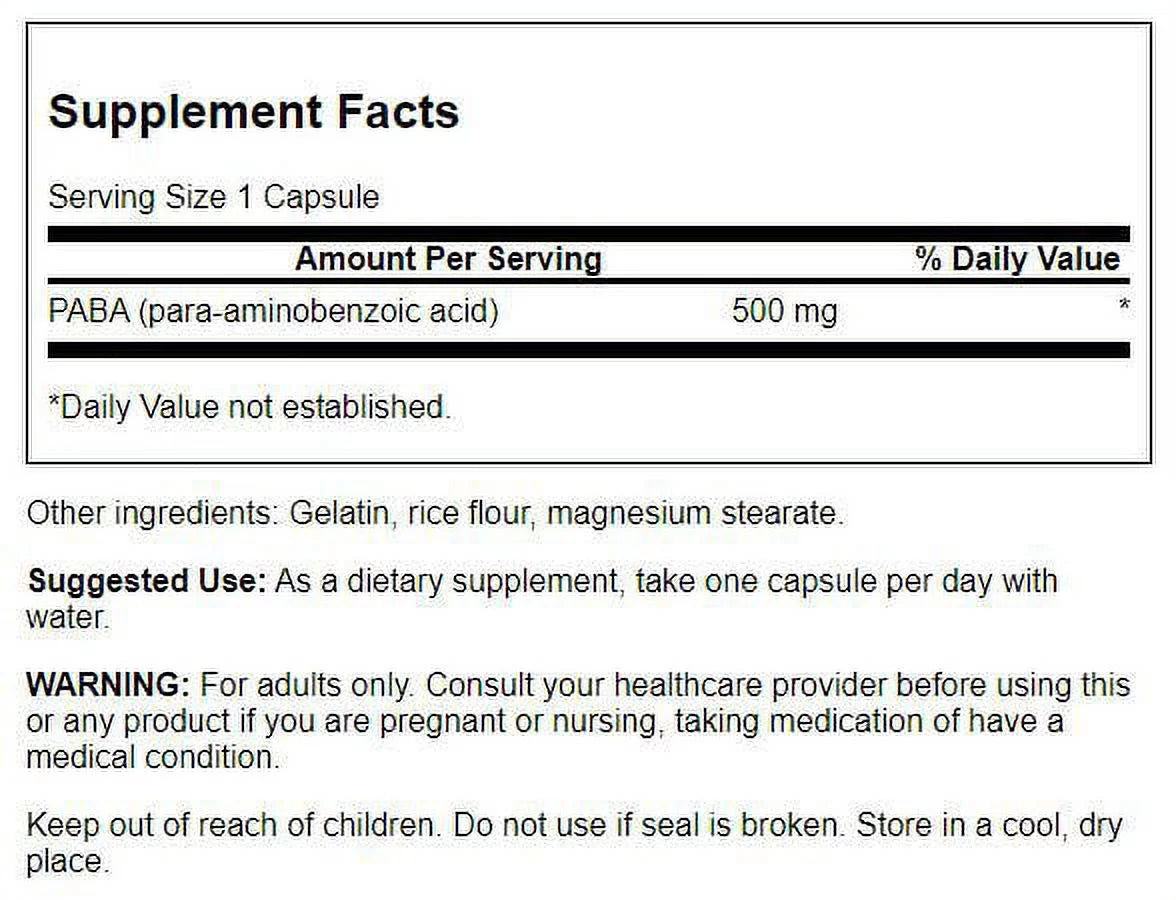 Paba 500 mg 120 Caps 2 Pack A494916