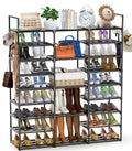 9 Tiers Metal Shoe Rack Storage Organizer Black G194713