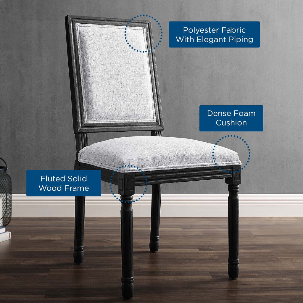 Black Light Gray Upholstered Fabric Dining Side Chair O80584