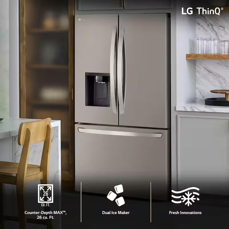26 cu. ft. Smart Counter-Depth French Door Refrigerator with Dual Ice Makers M246970