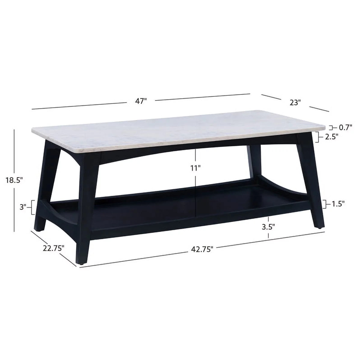 White Marble Top Coffee Table I186532
