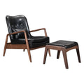 Black Lounge Chair and Ottoman C812