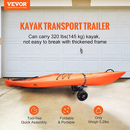 Foldable Aluminum Kayak Cart with 10'' Solid Tires W72741