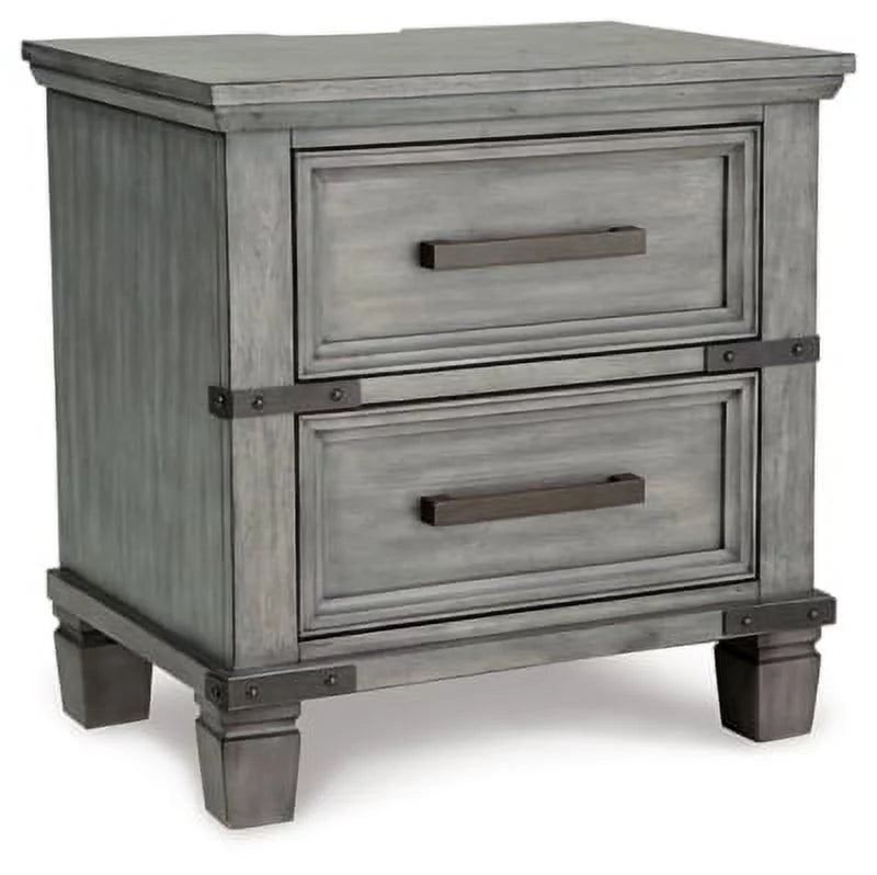 Gray 2 Drawer Nightstand T330