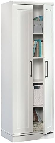 White Storage Cabinet with Door and Shelves P48947