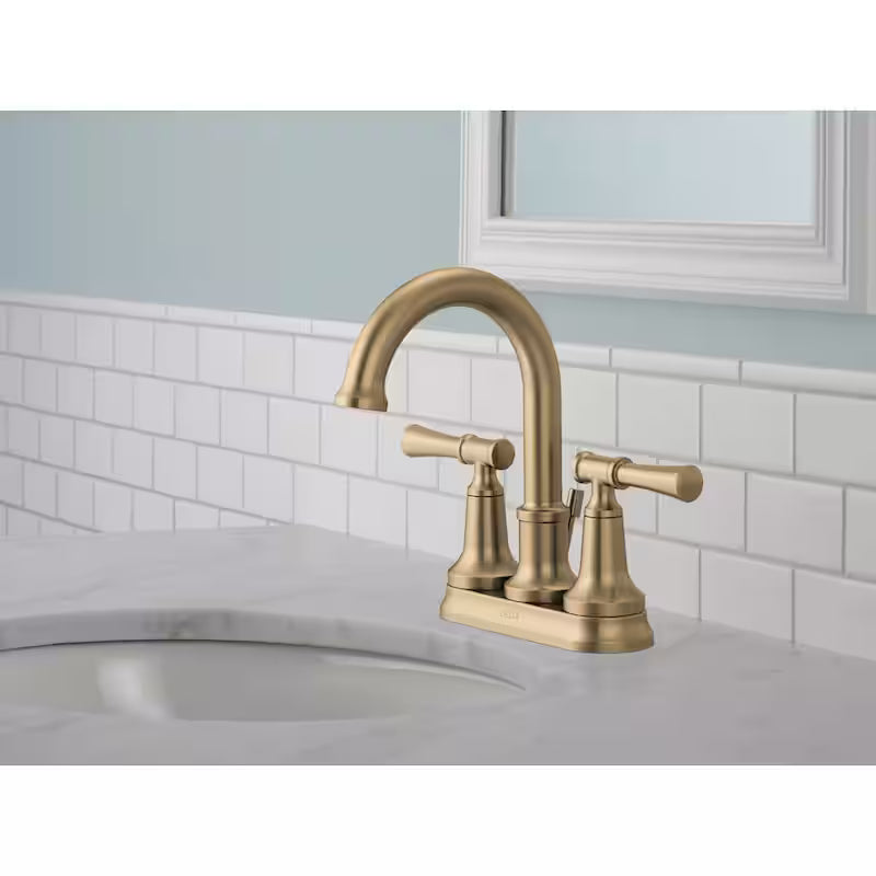 4 in. Centerset Double-Handle Bathroom Faucet in Champagne Bronze B363830