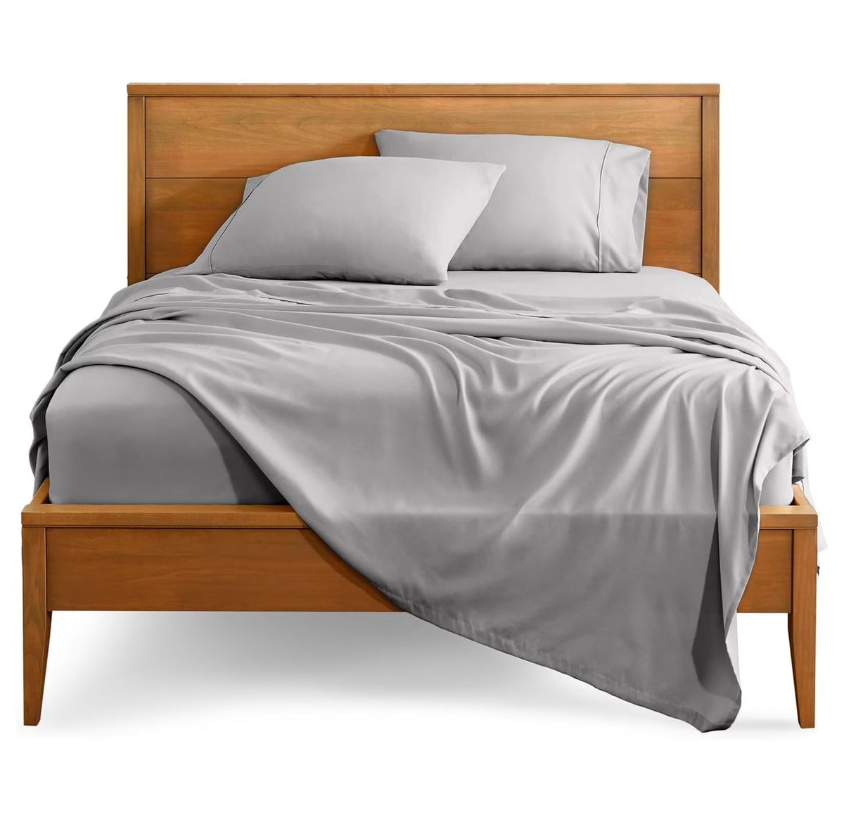 Light Grey 4 Piece Flex King Microfiber Bed Sheet Set I9833