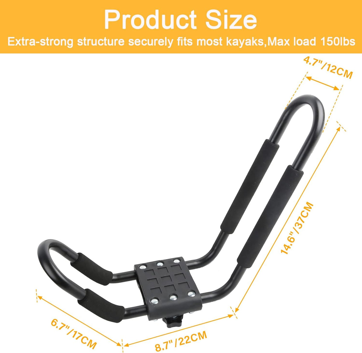 Kayak Roof Rack J-Bar Carrier Holder, Set of 4 Pack of 2 A381014