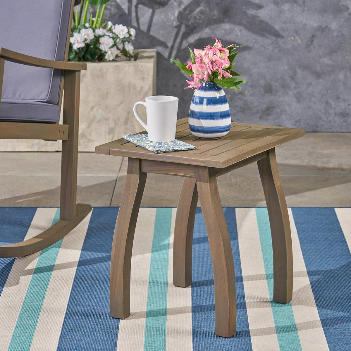Gray Acacia Wood Accent Table Z1915