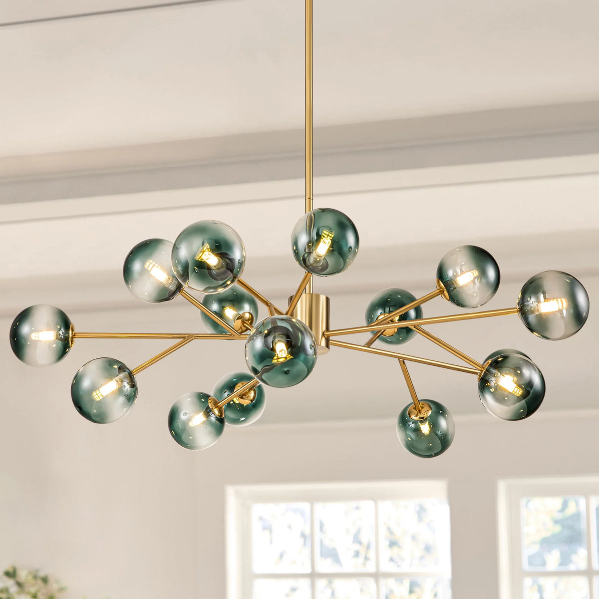 15-Light Glass Bubble Chandelier B49167