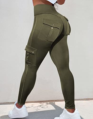 Butt Lifting Leggings with Flap Pockets Cargo Leggings A72308