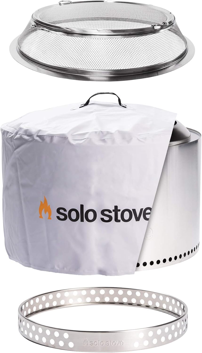 Portable Stainless Steel Wood Burning Fire Pit 19.4x14 Inches D103812