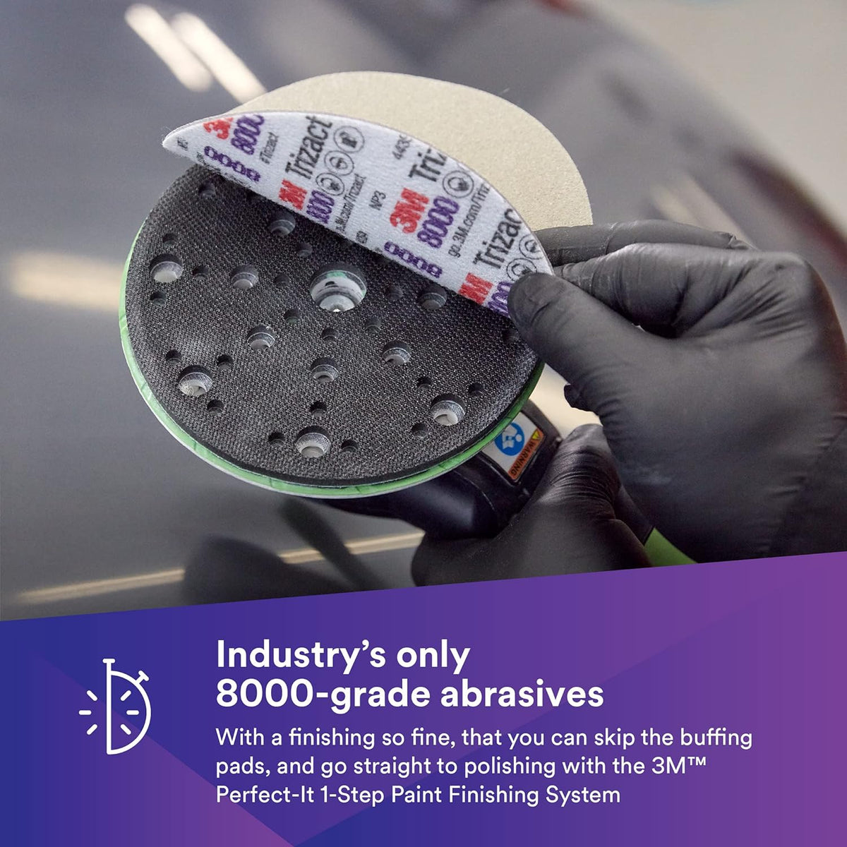 6 in Foam Backing Abrasive Disc, 3000 and 8000 Grade, 10 Discs/Carton Y502610
