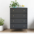 Black 4 Drawer Dresser D3562