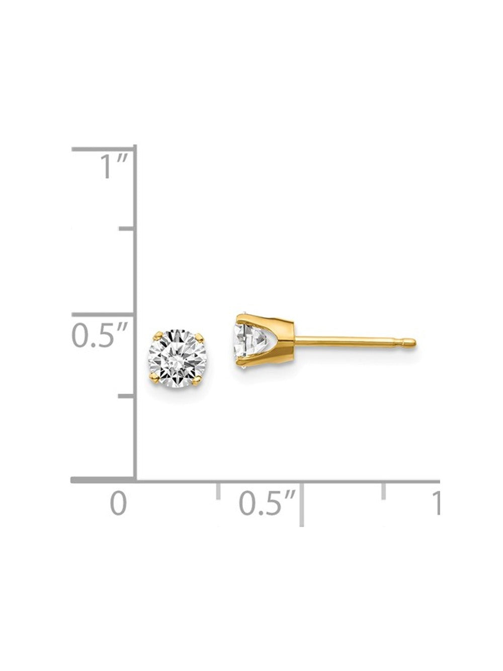 14K Yellow Gold Diamond Solitaire Stud Earrings R2001