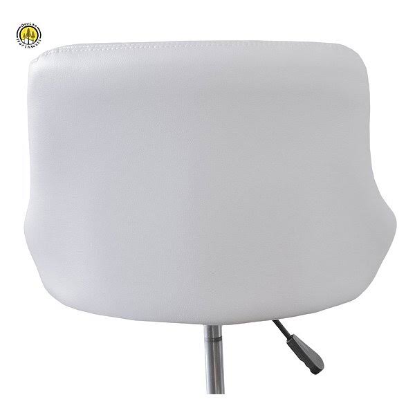 White Adjustable Rolling Stool T204