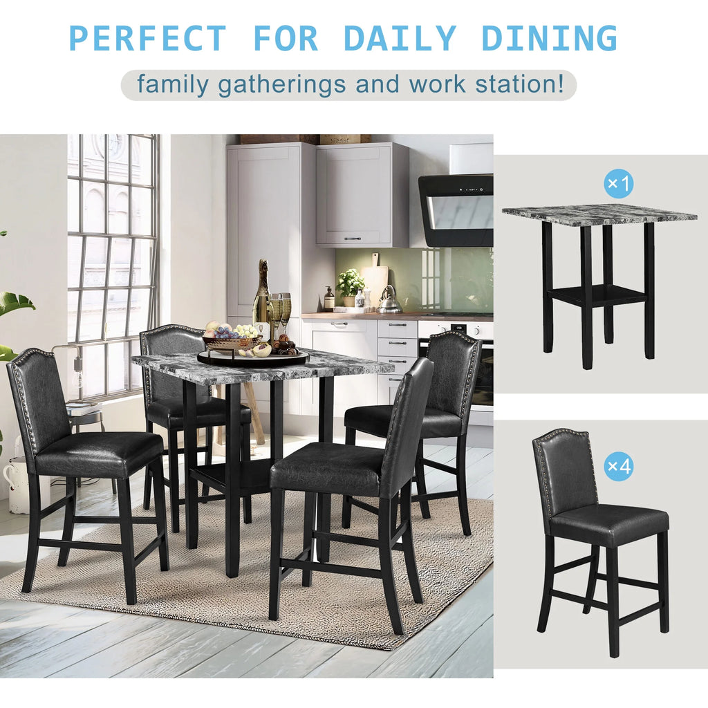 5 Piece Dining Set with 4 Chairs L46251